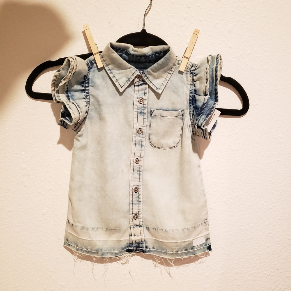 7 for all mankind Denim Flutter Shirt